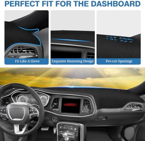 FIILINES Dash Cover for 2015-2024 Dodge Challenger, Dashboard Mat Exact Fit for - Image 4