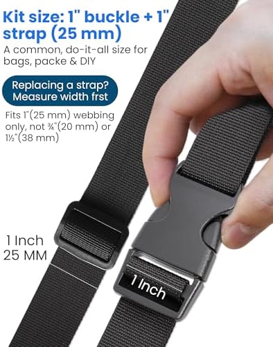 1-Inch Buckle and Strap Kit, 6-Yard Polyester Webbing, 6 Buckles - Image 2