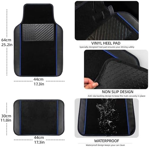 NBTEPEM 10 Pcs Car Floor Mats Full Set Car Accessories, Microfiber Leather - Image 4