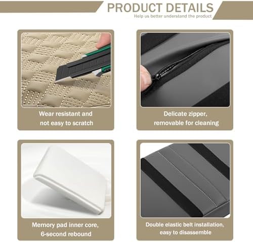 Car Armrest Cushion, 12.2"x8.3" Memory Foam Console Pad - Image 5
