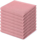 Homaxy 100% Cotton Waffle Weave Kitchen Dish Cloths 8-Pack, Dried Rose by Homaxy