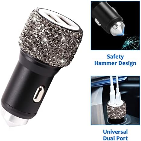 ToBeQueen 15 Pack Grey Bling Car Accessories Set - Image 2