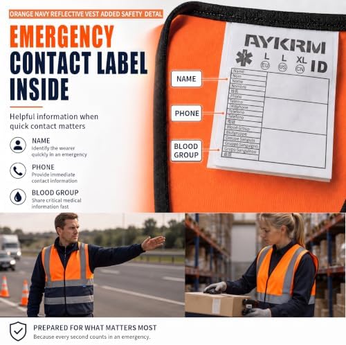 AYKRM 12 colour High visibility viz vest hi vis viz reflective work - Image 6