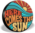 GENANY Retro Sunset Wave Thick PVC Leather Spare Tire Cover Size 18 by GENANY