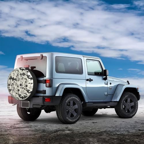 Bat Flower Spare Tire Cover Waterproof Wheel Cover 14 Inch Universal Fit - Image 3