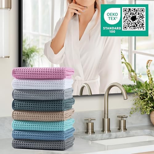 Microfiber Waffle Hand Towels, 2 Pieces, Fast Drying, Lint Free 430 GSM - Image 7