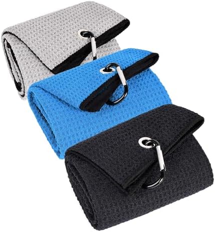 LUSTEMBER 3 Pack Large Golf Towels, Dirt and Sweat by LUSTEMBER