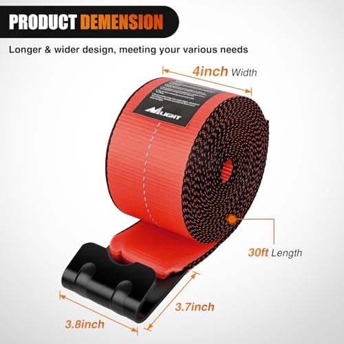 Nilight Truck Straps 4" x 30' Heavy Duty Tie Down - Image 2
