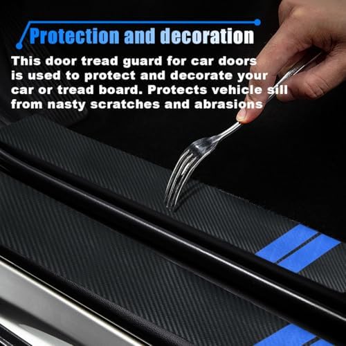 Car Door Sill Protector, Carbon Fiber Texture Threshold Sticker, Car Door Edge - Image 4
