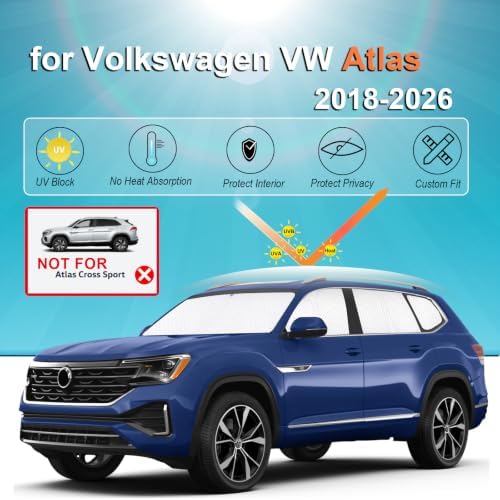 KMF 8pcs Sun Shades for Volkswagen VW Atlas 2018-2025 2026 Accessories - Image 2