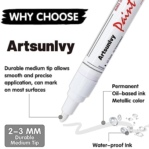 Artsunlvy White Paint Pens marking pens Permanent Markers - Image 5