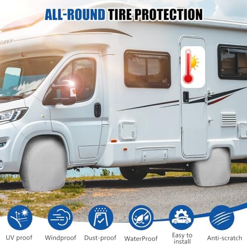 4 Pack Tire Covers, Waterproof Anti-UV Tough Wheel Covers Protector - Image 4