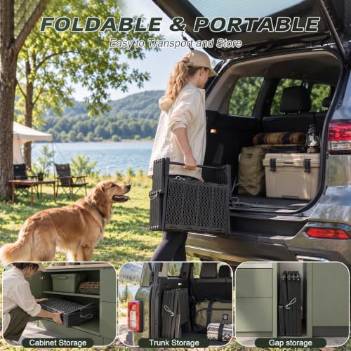 5 Steps Foldable Dog Stairs for SUV & Truck, 15.5" Long Steps - Image 6