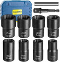 Lug Nut Removal Tool, 10 Piece Lug Nut Extractor Set 1/2 Inch Drive by Thinkpro