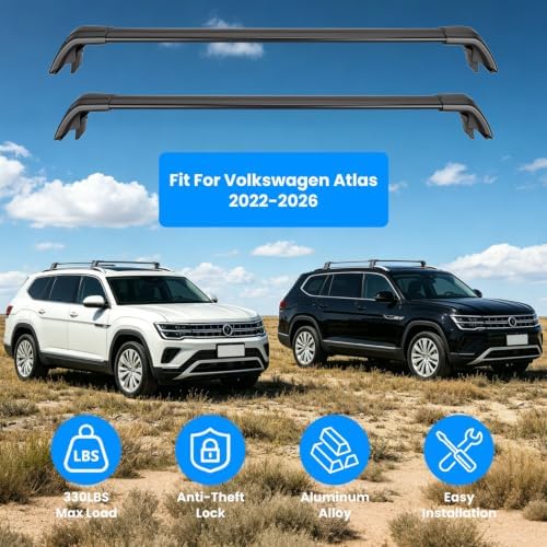 330lbs Max Load Lockable Roof Rack Cross Bars - Image 2