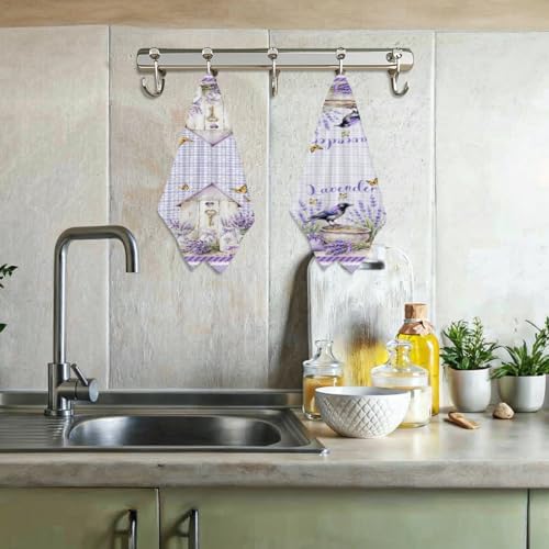 Lovdazzles 2 Pcs Purple Lavender Kitchen Towels Decorative Tea Towel - Image 6