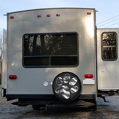 Paws Us American Flag Spare Tire Cover Dust-Proof Wheel Tire Cover Fit Trailer - Image 6