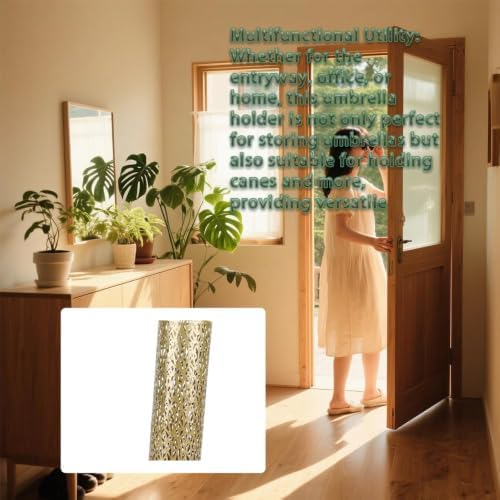 vifloae Umbrella Stand Rack for Entryway Metal Hollowed Freestanding Round - Image 5