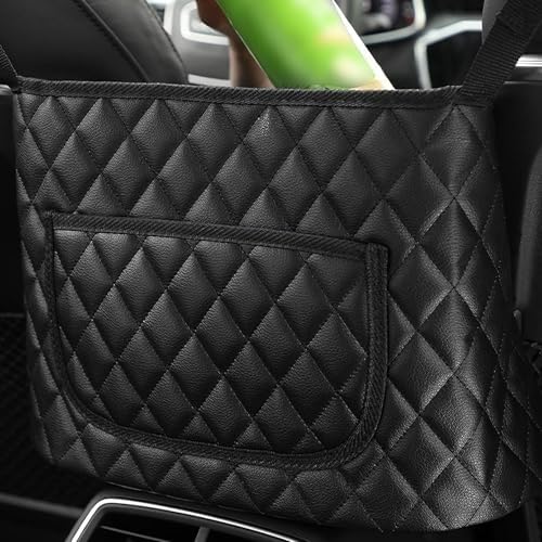 1 PC Car Purse Holder Between Seats, Front Seat Large Capacity Leather Storage - Image 2