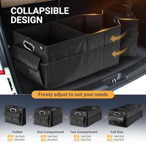 MIU COLOR Trunk Organizer for SUV, Sturdy Car Organizer, Non-Slip Bottom - Image 3