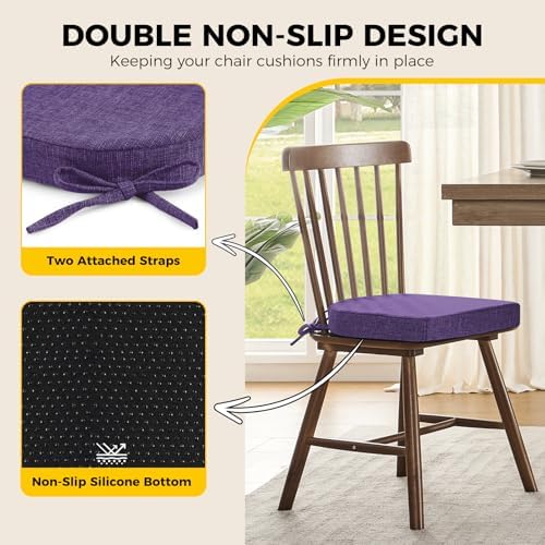 downluxe Indoor Chair Cushions for Dining Chairs, Soft and Comfortable Textured - Image 4