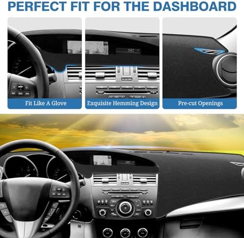 FIILINES Dash Cover Fit for 2010-2013 Mazda 3 Sedan, Hatchback & MazdaSpeed3 - Image 4