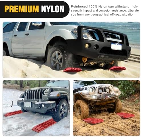 Nilight Recovery Off-road Traction Boards Emergency Tire Mats Red - Image 7