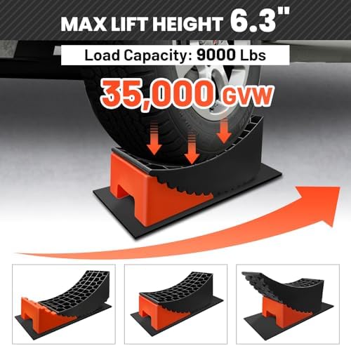 ROBLOCK Tandem Trailer Tire Change Ramp, Tire Lifts Up to 6.3", Raised Tire - Image 2