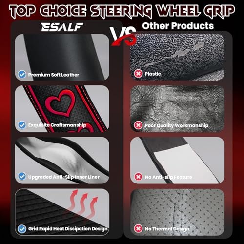 Ventilated Heart-Shaped Steering Wheel Cover - Image 2