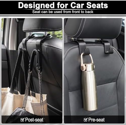 LivTee Car Seat Headrest Hook, Auto Seat Hook Hangers Storage Organizer - Image 6