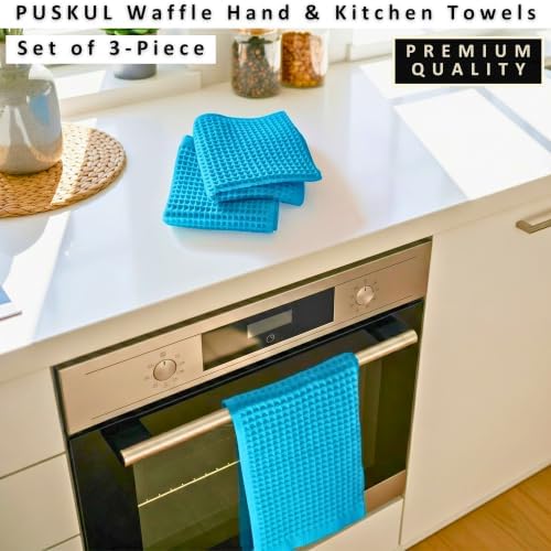 PÜSKÜL Natural 100% Turkish Cotton Waffle Kitchen and Hand Towels - Image 5