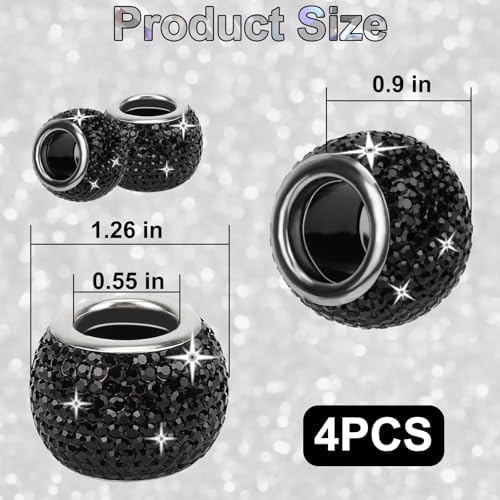 BFXM 4 Pcs Car Headrest Collars, Bling Head Rest Collars Rings Decoration - Image 2