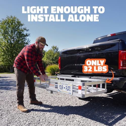 Mockins 50"x24"x7" Aluminum Hitch Cargo Carrier & 25 Cu Ft Cargo Bag - Image 3