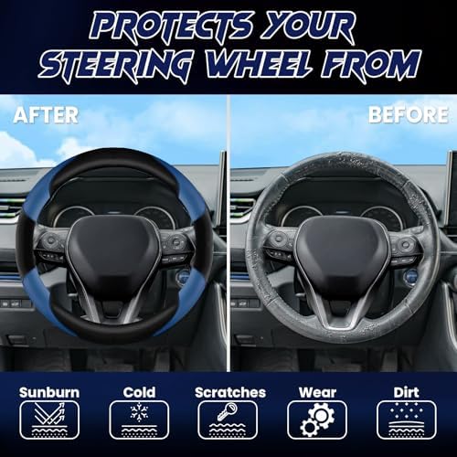 Soft Leather Steering Wheel Cover - Image 4