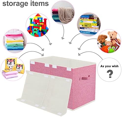 Toy Storage Box with Lid, Collapsible 82L Pink - Image 2