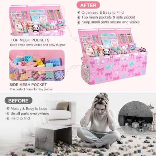 Toy Box with Adjustable Divider Large Toy Chest Storage - Image 3