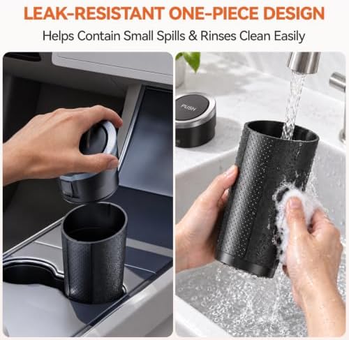 Car Trash Can with Lid, Mini Cup Holder Trash Can with 30 Bags, 900ML - Image 6