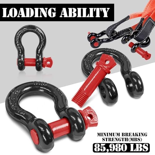 7/8" D Ring Shackle with 1" Screw Pin, 6.5T Working Load Limit / 39T Minimum - Image 3