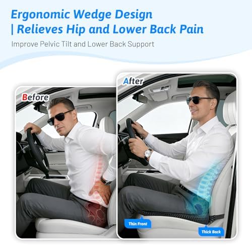 Wedge Car Seat Cushion for Driving for Better Visibility & Sciatica Relief - Image 5