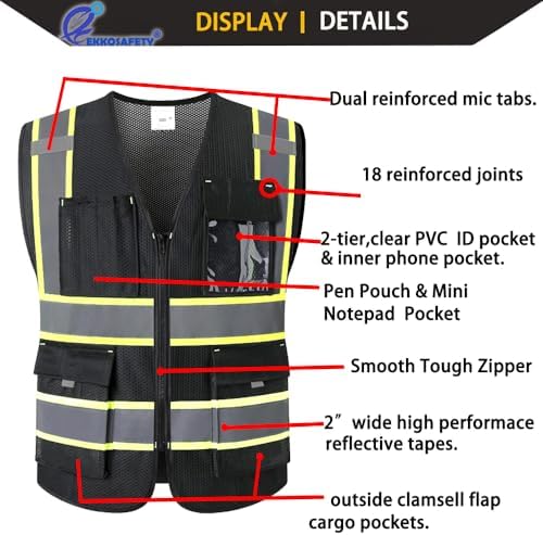 Safety Vest for Men Women with Pockets - Image 3