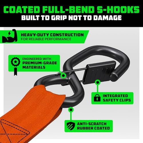 Rhino USA Retractable Ratchet Straps - 1in x 10ft - Image 4