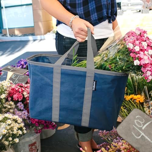 CleverMade EcoBasket Collapsible Grocery Tote, 30L Structured Tote Bag - Image 6