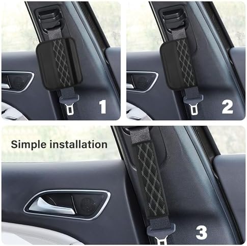 2PCS Car Seat Belt Cover Pads, Leather Seatbelt Covers Protect Shoulder and - Image 6