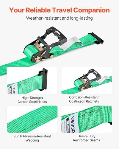 VEVOR Wheel Chock Tie-Down Kit, Chock-Style Trailer Strap, Car Kit - Image 6