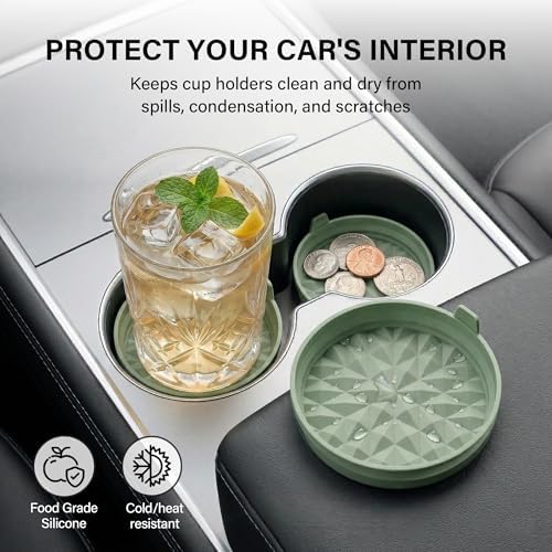 Silicone Car Coasters Set of 4, 3.15" Foldable Cup Holder Mats - Image 3
