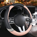 Small 14 inch Cute Leather Steering Wheel Cover Black and Pink by Binsheo