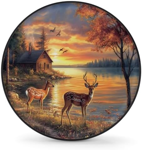 Rv Spare Tire Cover Wheel Forest Animals Deer Autumn Tire Covers Wheel by FengQuGou