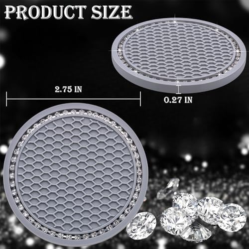4PCS Bling Cup Holder Coaster, 2.75 Inch Auto Car Cup Holder Insert Coasters - Image 2