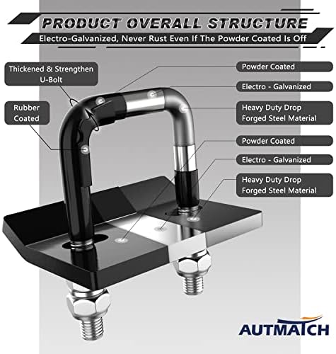 AUTMATCH Hitch Tightener Anti-Rattle Clamp - Image 3