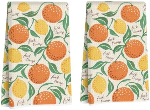 Oranges Lemons Trump Decor Kitchen Towels Gifts by Lovdazzles